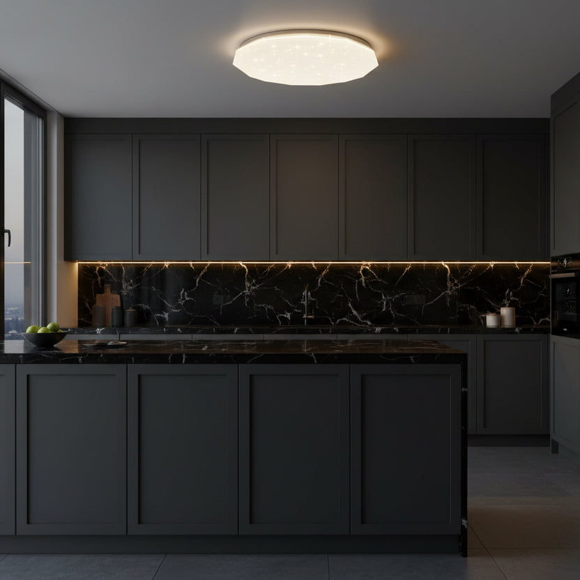 Εξάγωνο φωτιστικό οροφής LED 35 cm, 32W, 3000K / 4000K / 6000K, Λευκά, μεταλλικά και ακρυλικά φωτιστικά οροφής LED Προεπιλεγμένος τίτλος Alessandro Design