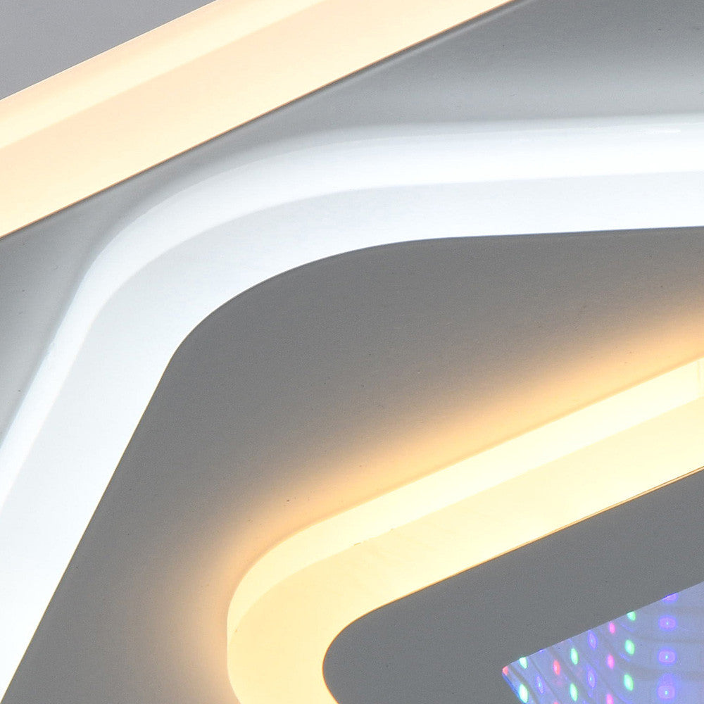 Πολυέλαιος LED NEXA 3D 46W, Τετράγωνο, Κρύο/Ζεστό/Ουδέτερο φως, Λευκοί πολυέλαιοι LED Προεπιλεγμένος τίτλος Alessandro Design