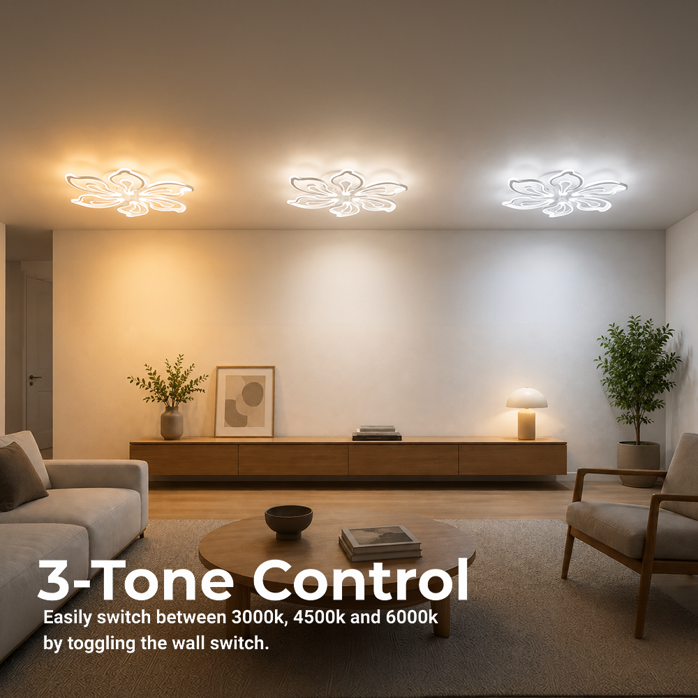 Πολυέλαιος LED με τηλεχειριστήριο GLORIOSA 95W, 5 πέταλα, κρύο/θερμ/ουδέτερο φως, ρυθμιζόμενο, λευκός πολυέλαιος LED με τηλεχειριστήριο Προεπιλεγμένος τίτλος Alessandro Design