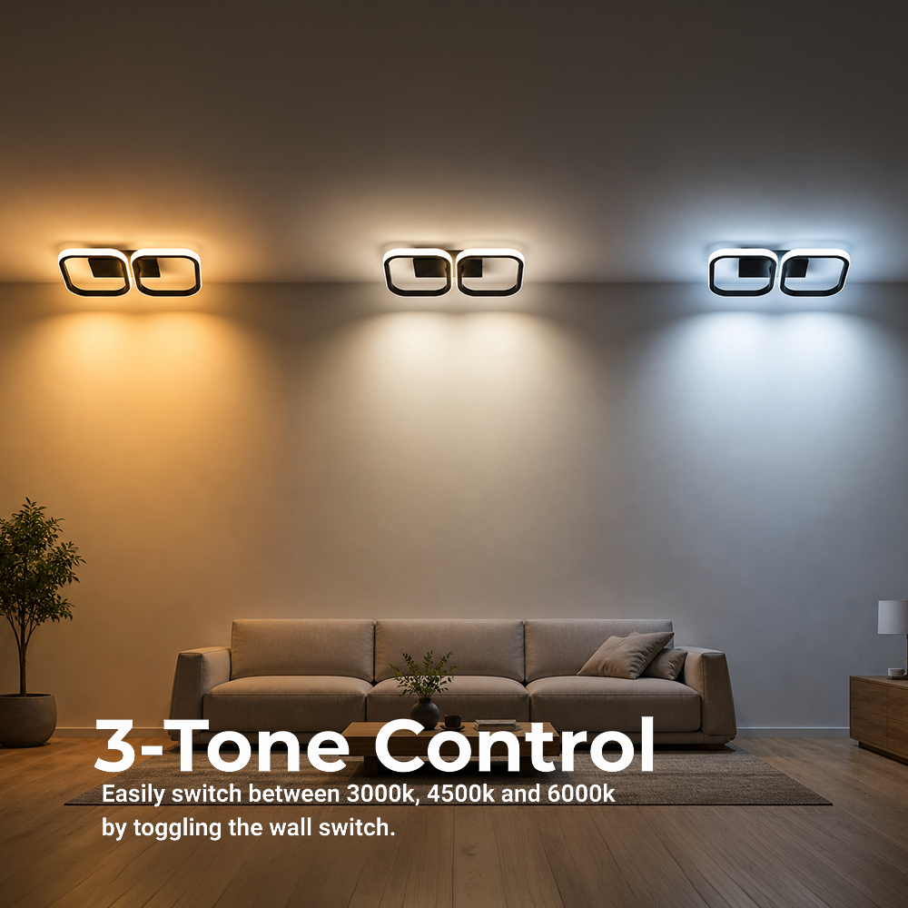 Πολυέλαιος LED VERTEX 21W, 2 τετράγωνα, Γραμμικό, Κρύο/Ζεστό/Ουδέτερο φως, Μαύροι πολυέλαιοι LED Προεπιλεγμένος τίτλος Alessandro Design