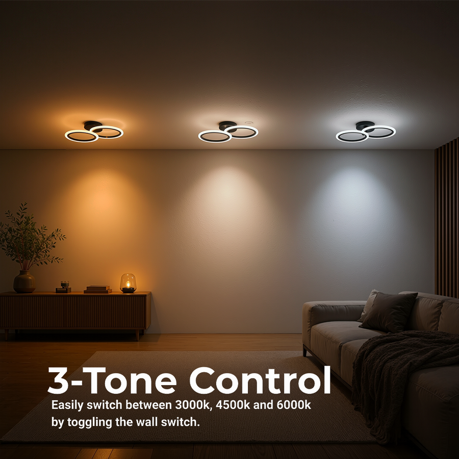Πολυέλαιος LED με τηλεχειριστήριο BETTY 27W, 2 κύκλοι, κρύο/θερμό/ουδέτερο φως, ρυθμιζόμενο, μαύροι πολυέλαιοι LED με τηλεχειριστήριο Προεπιλεγμένος τίτλος Alessandro Design