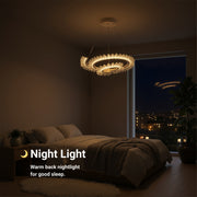 Lustra LED cu Telecomanda LT188WH, Cristal si Metal, 40W, Dimabila, Inaltime Reglabila, Lumina Rece/Calda/Neutra, Iluminat Luxos Lustre LED cu Telecomanda Default Title Alessandro Design