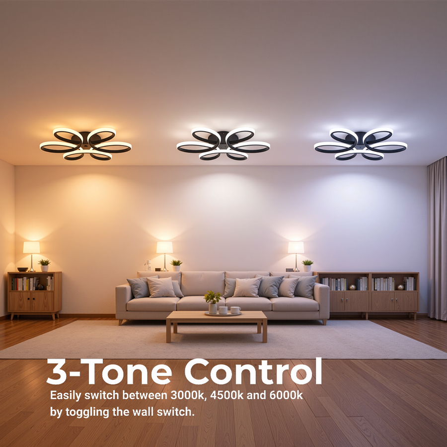 Πολυέλαιος LED με τηλεχειριστήριο HELIX 63W, Κρύο/Ζεστό/Ουδέτερο φως, Ρυθμιζόμενο, Μαύροι πολυέλαιοι LED με τηλεχειριστήριο Προεπιλεγμένος τίτλος Alessandro Design