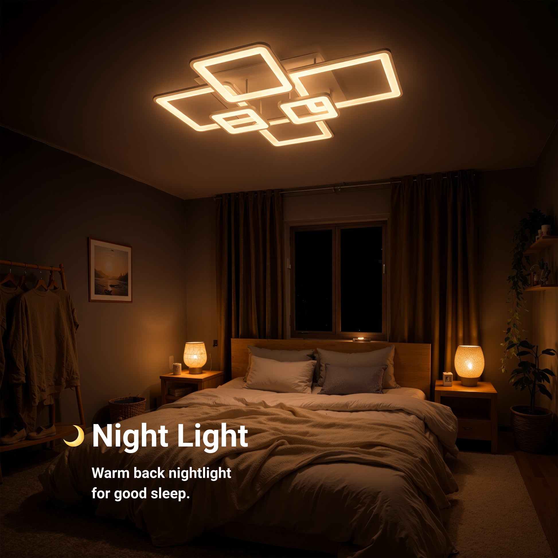 Πολυέλαιος LED με τηλεχειριστήριο ELLA 119W, 6 τετράγωνα, κρύο/θερμό/ουδέτερο φως, ρυθμιζόμενο, λευκός πολυέλαιος LED με τηλεχειριστήριο Προεπιλεγμένος τίτλος Alessandro Design