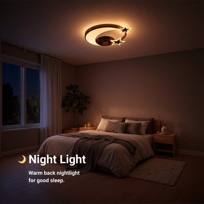 Πολυέλαιος LED με τηλεχειριστήριο ALYONA 44W, Σελήνη και αστέρι, Κρύο/Θερμό/Ουδέτερο φως, Ρυθμιζόμενο, Μαύρος πολυέλαιος LED με τηλεχειριστήριο Προεπιλεγμένος τίτλος Alessandro Design
