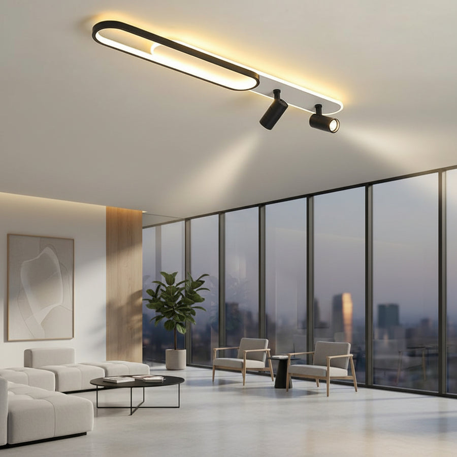 Πολυέλαιος LED με ρυθμιζόμενο προβολέα FISSO Camilla 70W, Κρύο/Ζεστό/Ουδέτερο φως, Μαύροι πολυέλαιοι LED Προεπιλεγμένος τίτλος Alessandro Design