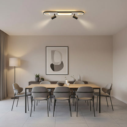 Πολυέλαιος LED με ρυθμιζόμενο προβολέα FISSO Camilla 70W, Κρύο/Ζεστό/Ουδέτερο φως, Μαύροι πολυέλαιοι LED Προεπιλεγμένος τίτλος Alessandro Design