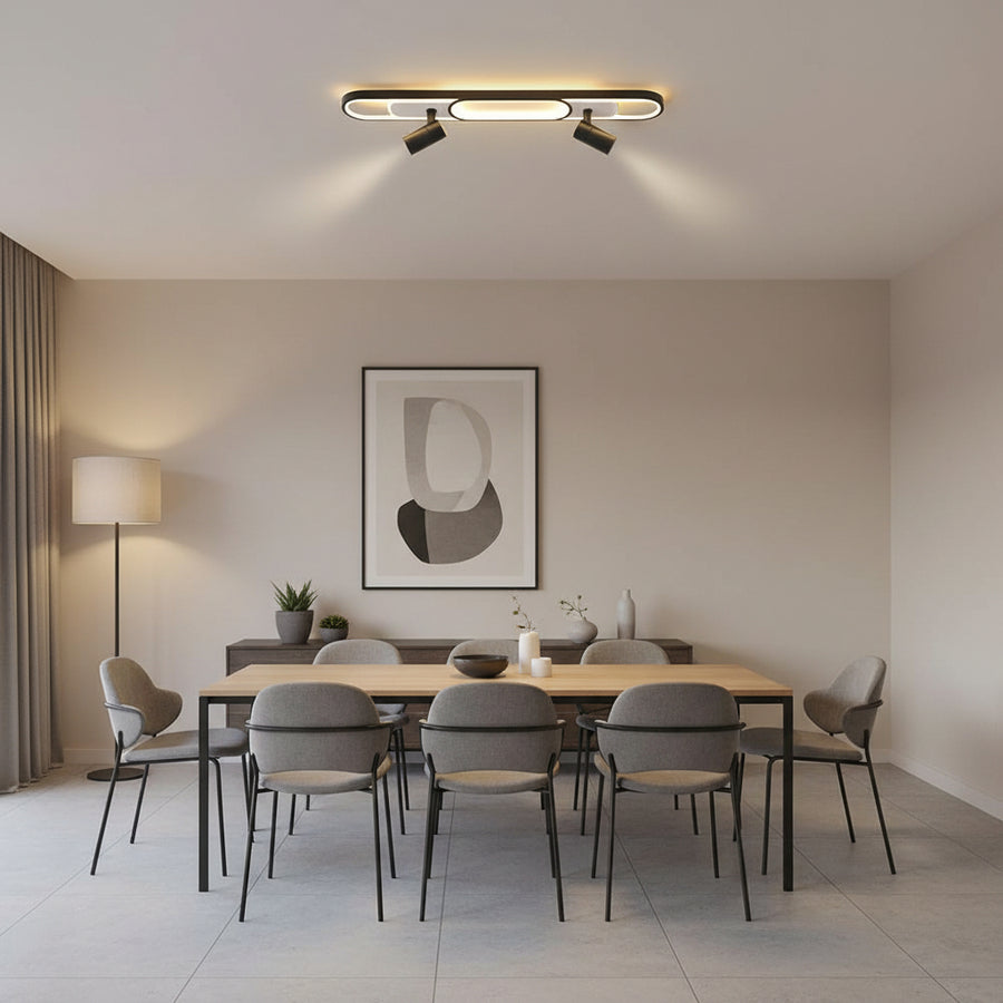 Πολυέλαιος LED με ρυθμιζόμενο προβολέα FISSO Camilla 70W, Κρύο/Ζεστό/Ουδέτερο φως, Μαύροι πολυέλαιοι LED Προεπιλεγμένος τίτλος Alessandro Design