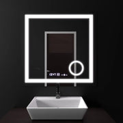 Ορθογώνιος καθρέφτης LED, 60x60 cm, Souverain MotionGlow Marcello, Σύστημα αποθαμβώματος, Ρολόι & Θερμόμετρο, Καλλυντικός Μεγεθυντικός φακός, Dimable Marcello Mirrors Προεπιλεγμένος τίτλος Alessandro Design