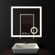 Ορθογώνιος καθρέφτης LED, 60x60 cm, Souverain MotionGlow Marcello, Σύστημα αποθαμβώματος, Ρολόι & Θερμόμετρο, Καλλυντικός Μεγεθυντικός φακός, Dimable Marcello Mirrors Προεπιλεγμένος τίτλος Alessandro Design