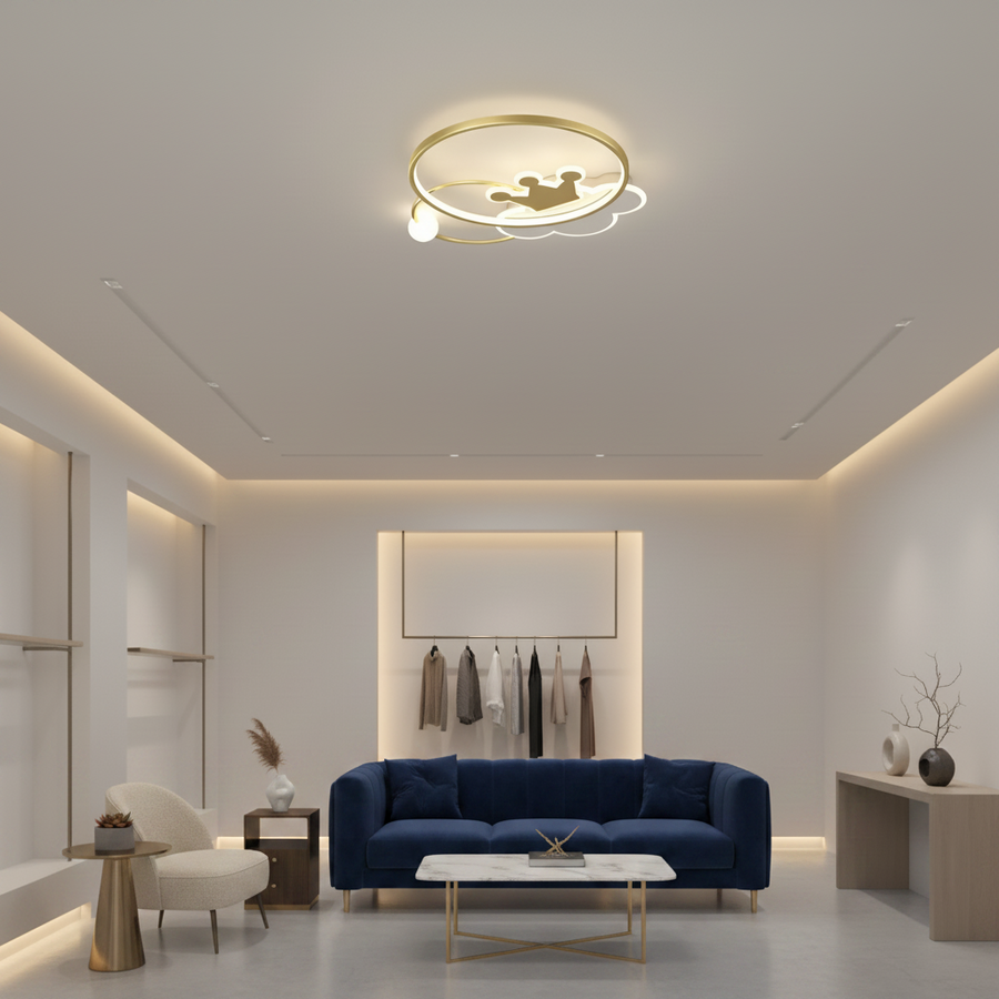 Πολυέλαιος Rafael LED με Τηλεχειριστήριο, 58W, Dimmable, 3000K/4000K/6000K, Χρυσός