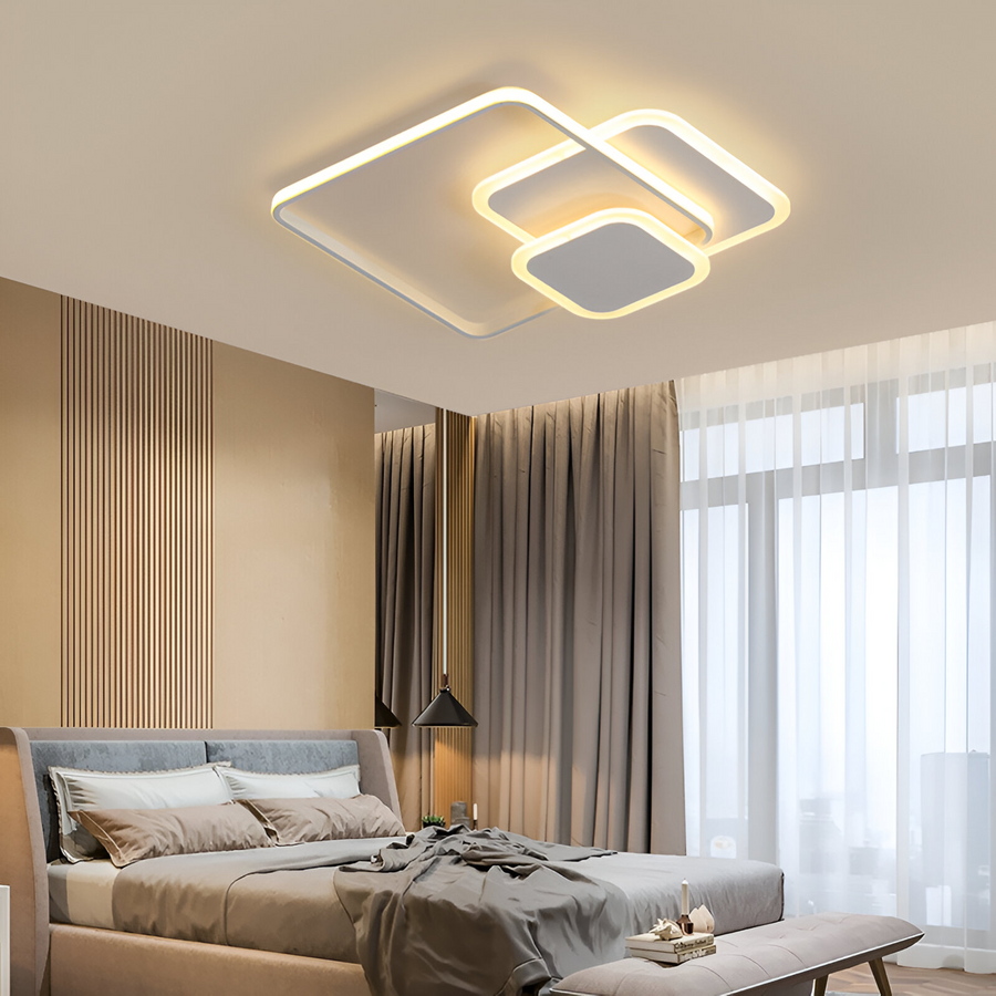 Πολυέλαιος LED με τηλεχειριστήριο ANEMONA 75W, 3 τετράγωνα, κρύο/θερμ/ουδέτερο φως, ρυθμιζόμενο, λευκός πολυέλαιος LED με τηλεχειριστήριο Προεπιλεγμένος τίτλος Alessandro Design