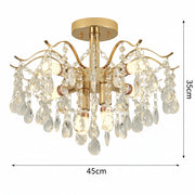 Candelabru Cristal Fiamma, 6x E14, Diametru 45cm, Auriu, Metal si Cristal Candelabre Cristal Default Title Alessandro Design
