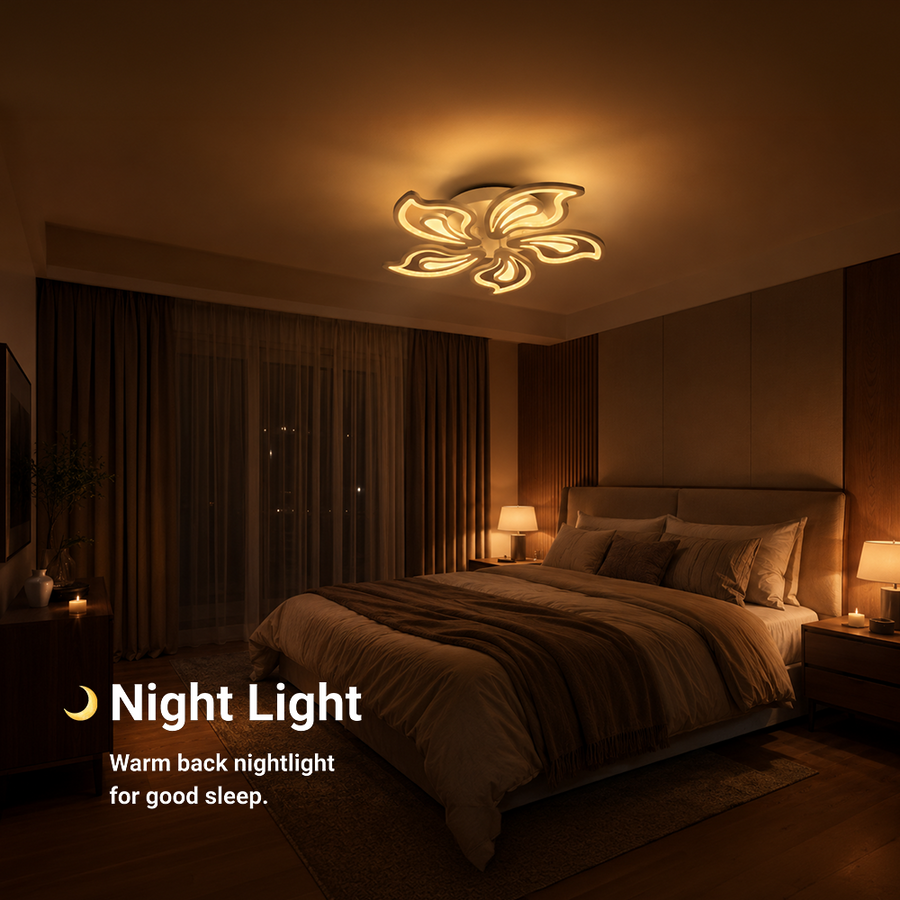 Πολυέλαιος LED με τηλεχειριστήριο GLORIOSA 95W, 5 πέταλα, κρύο/θερμ/ουδέτερο φως, ρυθμιζόμενο, λευκός πολυέλαιος LED με τηλεχειριστήριο Προεπιλεγμένος τίτλος Alessandro Design