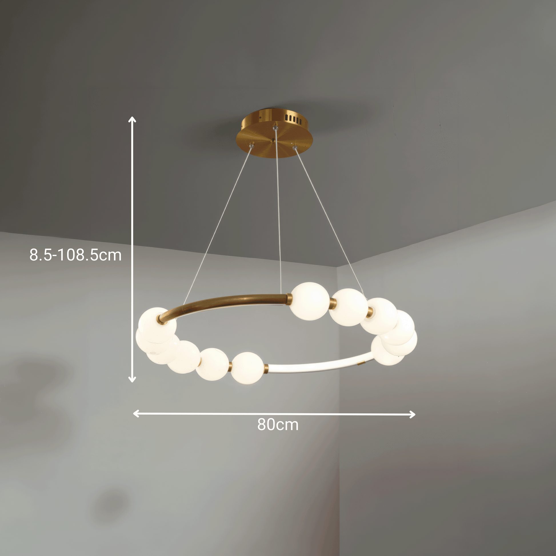 Κρεμαστό φως LED Ακρυλικό Nova 57W με τηλεχειριστήριο, ρυθμιζόμενο, 3000K/4000K/6000K, χρυσό, μέταλλο και ακρυλικό LED πολυέλαιοι με τηλεχειριστήριο προεπιλεγμένος τίτλος Alessandro Design