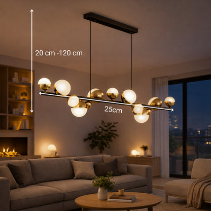 Πολυέλαιος Aurion 29W Ακρυλικός LED Κρεμαστός με Τηλεχειριστήριο, Ρυθμιζόμενο, Μαύρο Χρυσό, Μεταλλικό και Ακρυλικό LED Πολυέλαιοι με Τηλεχειριστήριο Προεπιλεγμένος τίτλος Alessandro Design