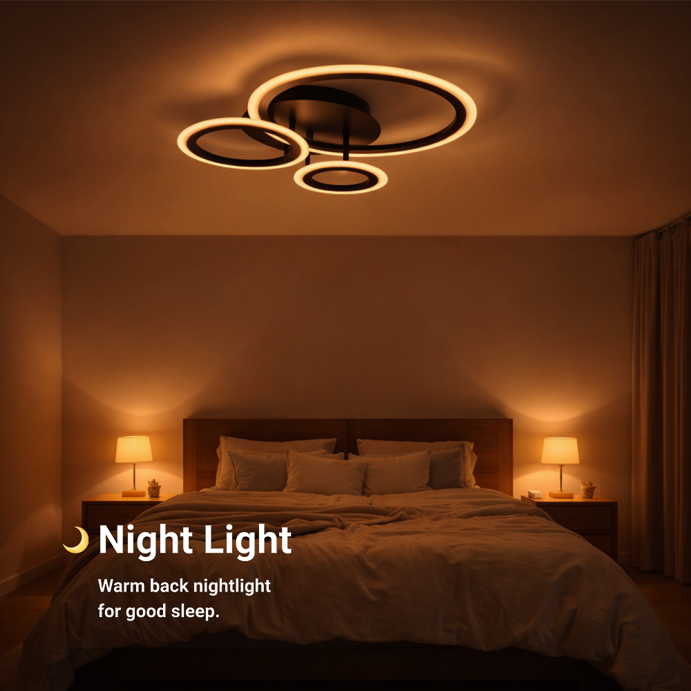 Πολυέλαιος LED με τηλεχειριστήριο BETTY 40W, 3 κύκλοι, κρύο/θερμ/ουδέτερο φως, ρυθμιζόμενο, μαύροι πολυέλαιοι LED με τηλεχειριστήριο Προεπιλεγμένος τίτλος Alessandro Design