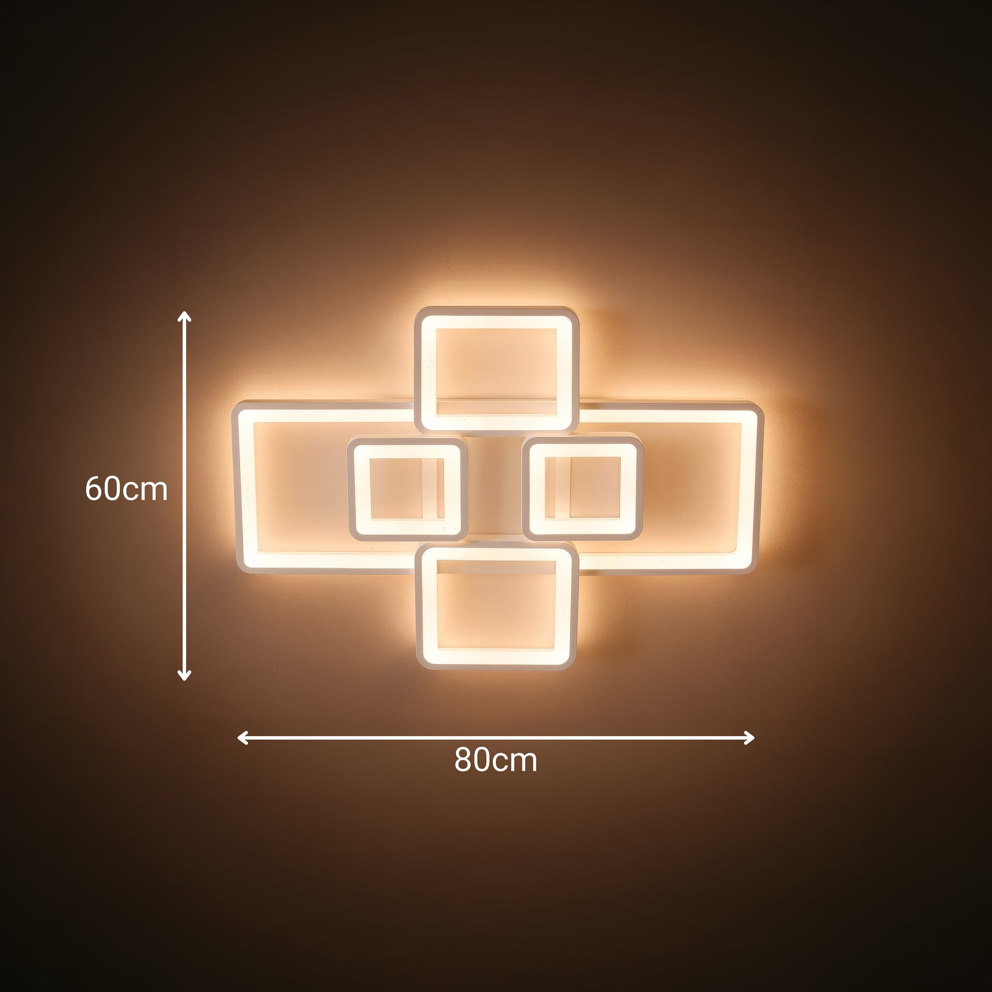 Πολυέλαιος LED με τηλεχειριστήριο ELLA 119W, 6 τετράγωνα, κρύο/θερμό/ουδέτερο φως, ρυθμιζόμενο, λευκός πολυέλαιος LED με τηλεχειριστήριο Προεπιλεγμένος τίτλος Alessandro Design