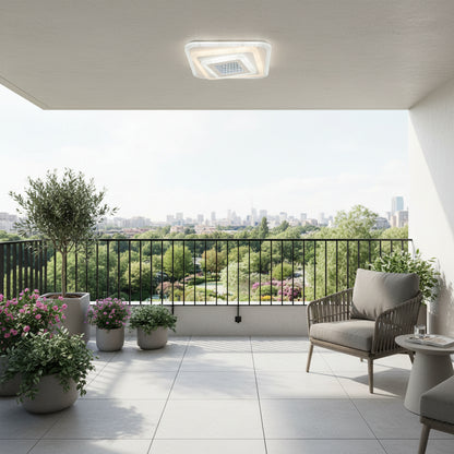 Πολυέλαιος LED NEXA 3D 46W, Τετράγωνο, Κρύο/Ζεστό/Ουδέτερο φως, Λευκοί πολυέλαιοι LED Προεπιλεγμένος τίτλος Alessandro Design