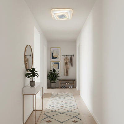 Πολυέλαιος LED NEXA 3D 46W, Τετράγωνο, Κρύο/Ζεστό/Ουδέτερο φως, Λευκό