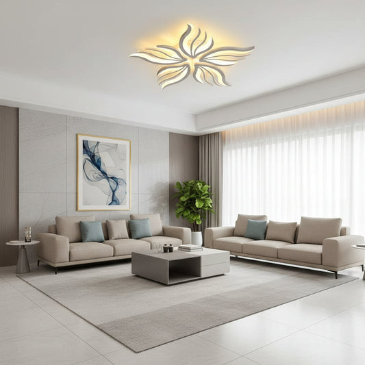 Πολυέλαιος LED με τηλεχειριστήριο SAKURA 62W, 5 πέταλα, κρύο/ζεστό/ουδέτερο φως, ρυθμιζόμενο, λευκός πολυέλαιος LED με τηλεχειριστήριο Προεπιλεγμένος τίτλος Alessandro Design