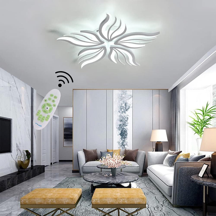 Πολυέλαιος LED με τηλεχειριστήριο SAKURA 62W, 5 πέταλα, κρύο/ζεστό/ουδέτερο φως, ρυθμιζόμενο, λευκός πολυέλαιος LED με τηλεχειριστήριο Προεπιλεγμένος τίτλος Alessandro Design