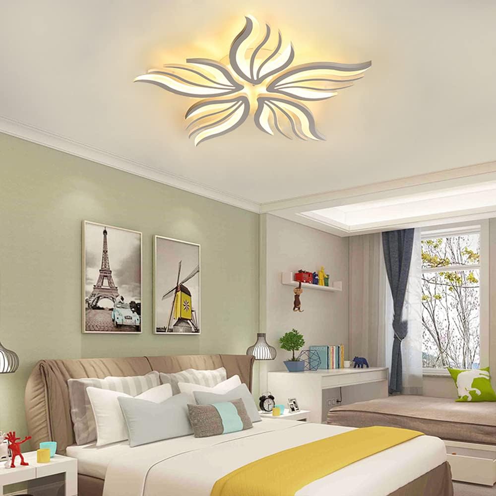 Πολυέλαιος LED με τηλεχειριστήριο SAKURA 62W, 5 πέταλα, κρύο/ζεστό/ουδέτερο φως, ρυθμιζόμενο, λευκός πολυέλαιος LED με τηλεχειριστήριο Προεπιλεγμένος τίτλος Alessandro Design