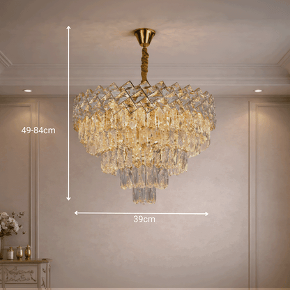 Κρυστάλλινος πολυέλαιος WINDSOR Elegance 8x E14, διάμετρος 39 cm, γυαλιστερό χρυσό, ρυθμιζόμενο ύψος, μεταλλικοί και κρυστάλλινοι πολυέλαιοι, προεπιλεγμένος τίτλος Alessandro Design