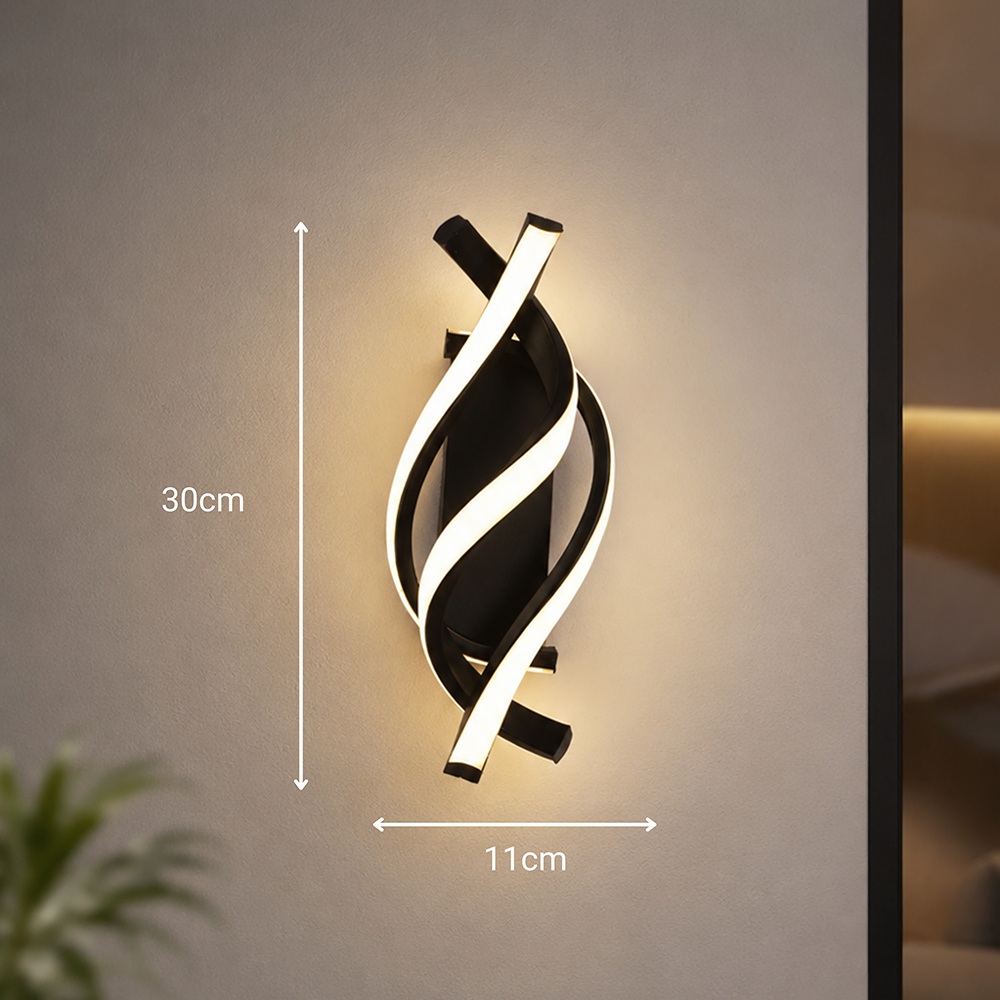 Reid 13W LED φωτιστικό τοίχου, Κρύο/Ζεστό/Ουδέτερο φως, Μαύρα φώτα τοίχου εσωτερικού χώρου Προεπιλεγμένος τίτλος Alessandro Design