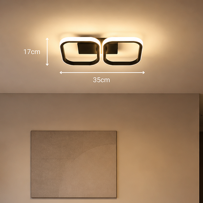 Πολυέλαιος LED VERTEX 21W, 2 τετράγωνα, Γραμμικό, Κρύο/Ζεστό/Ουδέτερο φως, Μαύροι πολυέλαιοι LED Προεπιλεγμένος τίτλος Alessandro Design