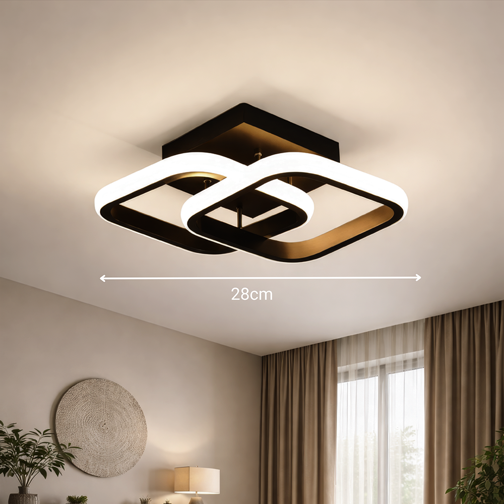 Πολυέλαιος LED VERTEX Matrix επικαλυπτόμενα διαμάντια, μεταλλικά πλαίσια, 24W, 2 διαμάντια, κρύο/θερμό/ουδέτερο φως 3000K/4000K/6000K, μαύρο, μέταλλο και σιλικόνη LED πολυέλαιος προεπιλεγμένος τίτλος Alessandro Design