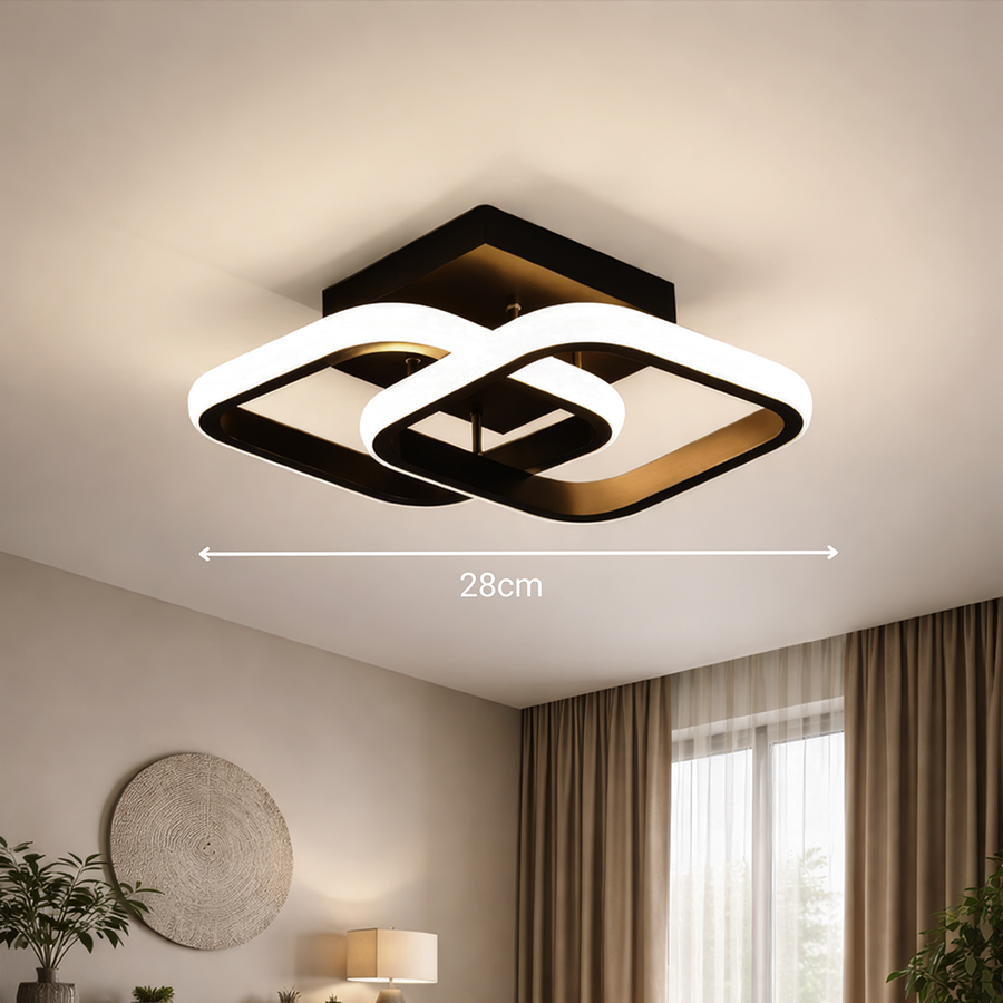 Πολυέλαιος LED VERTEX Matrix επικαλυπτόμενα διαμάντια, μεταλλικά πλαίσια, 24W, 2 διαμάντια, κρύο/θερμό/ουδέτερο φως 3000K/4000K/6000K, μαύρο, μέταλλο και σιλικόνη LED πολυέλαιος προεπιλεγμένος τίτλος Alessandro Design