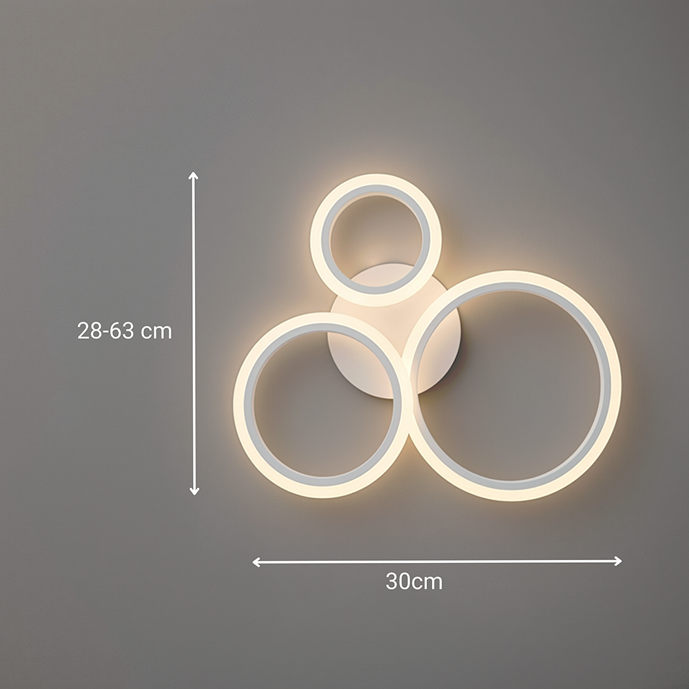 Πολυέλαιος LED με τηλεχειριστήριο BETTY 40W, 3 κύκλοι, κρύο/θερμό/ουδέτερο φως, ρυθμιζόμενο, λευκό, μεταλλικό και ακρυλικό LED πολυέλαιοι με τηλεχειριστήριο Προεπιλεγμένος τίτλος Alessandro Design