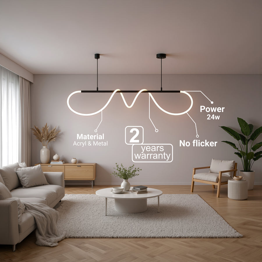 Πολυέλαιος DIVINO LED με εύκαμπτο σωλήνα σιλικόνης - 24W, ρυθμιζόμενο φως, μαύρο ματ μοντέρνοι πολυέλαιοι Προεπιλεγμένος τίτλος Alessandro Design