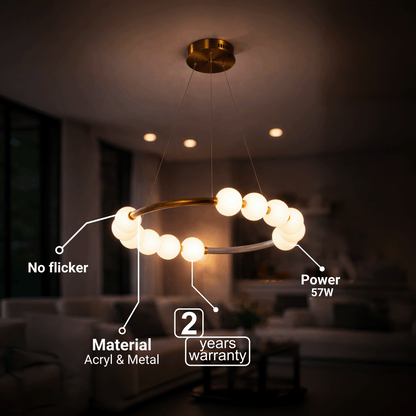 Κρεμαστό φως LED Ακρυλικό Nova 57W με τηλεχειριστήριο, ρυθμιζόμενο, 3000K/4000K/6000K, χρυσό, μέταλλο και ακρυλικό LED πολυέλαιοι με τηλεχειριστήριο προεπιλεγμένος τίτλος Alessandro Design