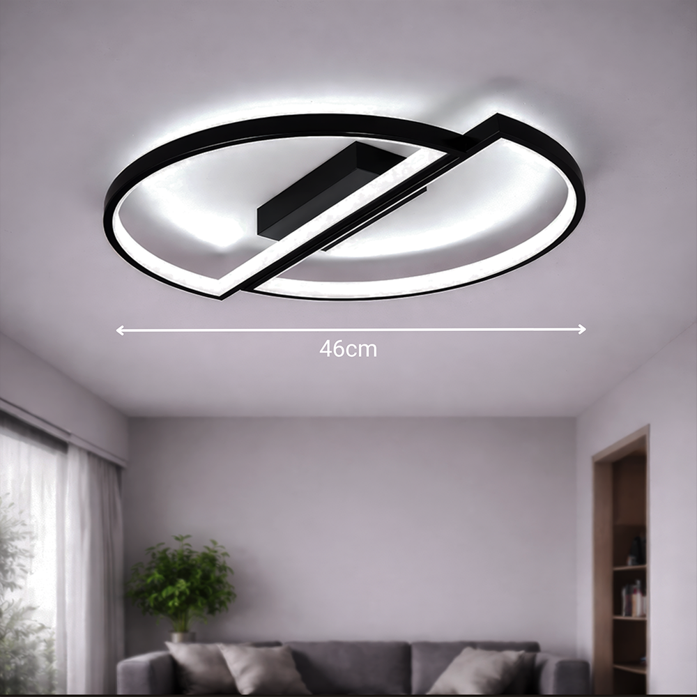 Πολυέλαιος LED με τηλεχειριστήριο VECTOR ARCUS 52W, 2 Στοιχεία, Κρύο/Ζεστό/Ουδέτερο φως, Ρυθμιζόμενο, Μαύροι πολυέλαιοι LED με τηλεχειριστήριο Προεπιλεγμένος τίτλος Alessandro Design