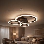 Πολυέλαιος LED με τηλεχειριστήριο BETTY 40W, 3 κύκλοι, κρύο/θερμ/ουδέτερο φως, ρυθμιζόμενο, μαύροι πολυέλαιοι LED με τηλεχειριστήριο Προεπιλεγμένος τίτλος Alessandro Design