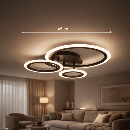 Πολυέλαιος LED με τηλεχειριστήριο BETTY 40W, 3 κύκλοι, κρύο/θερμ/ουδέτερο φως, ρυθμιζόμενο, μαύροι πολυέλαιοι LED με τηλεχειριστήριο Προεπιλεγμένος τίτλος Alessandro Design