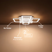 Πολυέλαιος LED με τηλεχειριστήριο ELLA 119W, 6 τετράγωνα, κρύο/θερμό/ουδέτερο φως, ρυθμιζόμενο, λευκός πολυέλαιος LED με τηλεχειριστήριο Προεπιλεγμένος τίτλος Alessandro Design
