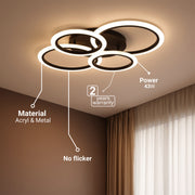 Πολυέλαιος LED με τηλεχειριστήριο BETTY 43W, 4 κύκλοι, κρύο/θερμό/ουδέτερο φως, ρυθμιζόμενο, μαύροι πολυέλαιοι LED με τηλεχειριστήριο Προεπιλεγμένος τίτλος Alessandro Design