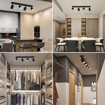 Lustra Clasica Moderna, Joom cu Proiector Liniar, 4XGU10, Metal, Negru, Becuri Neincluse Lustre LED Default Title Alessandro Design