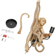 Vintage Hanging Chandelier, LV700, 1xE27, Monkey, String and Metal, Black Support Vintage Chandeliers Προεπιλεγμένος τίτλος Alessandro Design