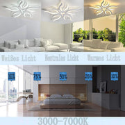 Πολυέλαιος LED με τηλεχειριστήριο SAKURA 62W, 5 πέταλα, κρύο/ζεστό/ουδέτερο φως, ρυθμιζόμενο, λευκός πολυέλαιος LED με τηλεχειριστήριο Προεπιλεγμένος τίτλος Alessandro Design