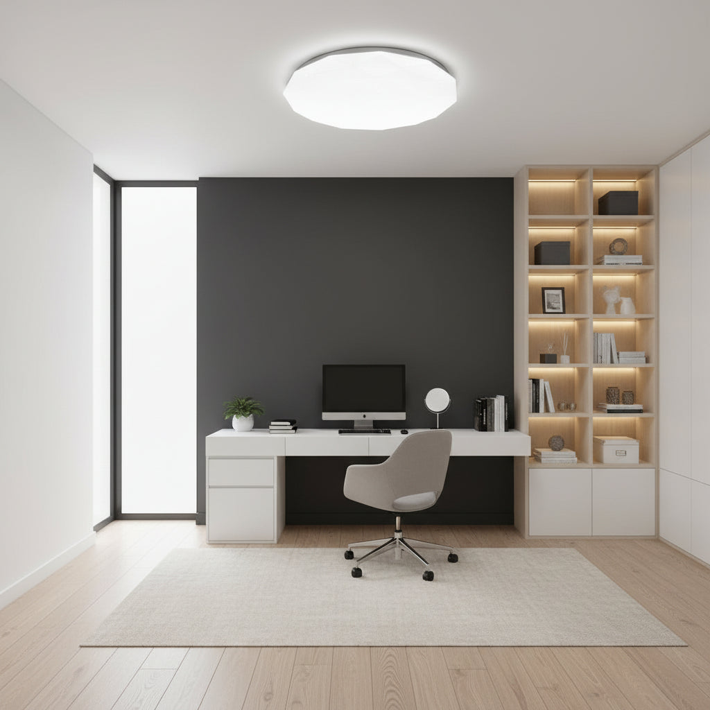 Εξάγωνο φωτιστικό οροφής LED 35 cm, 32W, 3000K / 4000K / 6000K, Λευκά, μεταλλικά και ακρυλικά φωτιστικά οροφής LED Προεπιλεγμένος τίτλος Alessandro Design