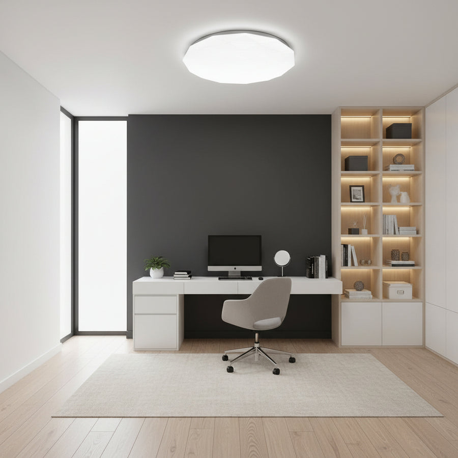Εξάγωνο φωτιστικό οροφής LED 35 cm, 32W, 3000K / 4000K / 6000K, Λευκά, μεταλλικά και ακρυλικά φωτιστικά οροφής LED Προεπιλεγμένος τίτλος Alessandro Design