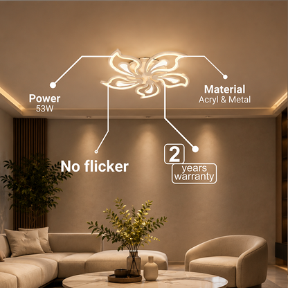 Πολυέλαιος LED με τηλεχειριστήριο GLORIOSA 95W, 5 πέταλα, κρύο/θερμ/ουδέτερο φως, ρυθμιζόμενο, λευκός πολυέλαιος LED με τηλεχειριστήριο Προεπιλεγμένος τίτλος Alessandro Design