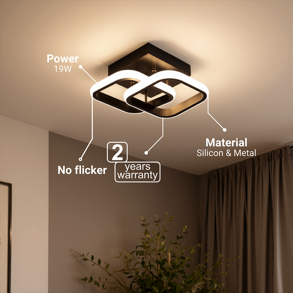 Πολυέλαιος LED VERTEX Matrix επικαλυπτόμενα διαμάντια, μεταλλικά πλαίσια, 24W, 2 διαμάντια, κρύο/θερμό/ουδέτερο φως 3000K/4000K/6000K, μαύρο, μέταλλο και σιλικόνη LED πολυέλαιος προεπιλεγμένος τίτλος Alessandro Design