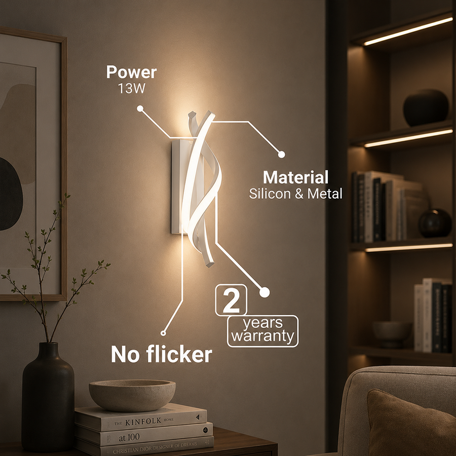 Reid LED φωτιστικό τοίχου 13W, Κρύο/Ζεστό/Ουδέτερο φως, Λευκά φώτα τοίχου εσωτερικού χώρου Προεπιλεγμένος τίτλος Alessandro Design