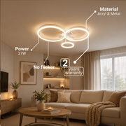 Πολυέλαιος LED με τηλεχειριστήριο BETTY 40W, 3 κύκλοι, κρύο/θερμό/ουδέτερο φως, ρυθμιζόμενο, λευκό, μεταλλικό και ακρυλικό LED πολυέλαιοι με τηλεχειριστήριο Προεπιλεγμένος τίτλος Alessandro Design