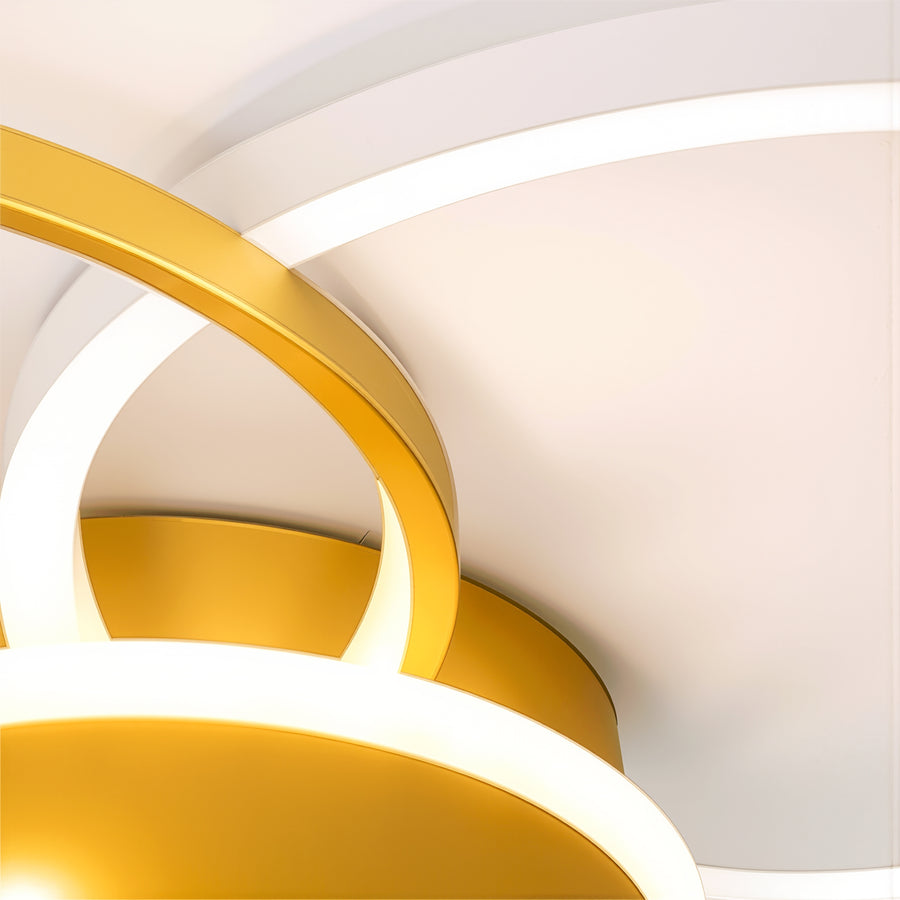 Πολυέλαιος LED με τηλεχειριστήριο KILLIAN 80W, 4 κύκλοι, κρύο/θερμό/ουδέτερο φως, ρυθμιζόμενο, χρυσοί πολυέλαιοι LED με τηλεχειριστήριο Προεπιλεγμένος τίτλος Alessandro Design